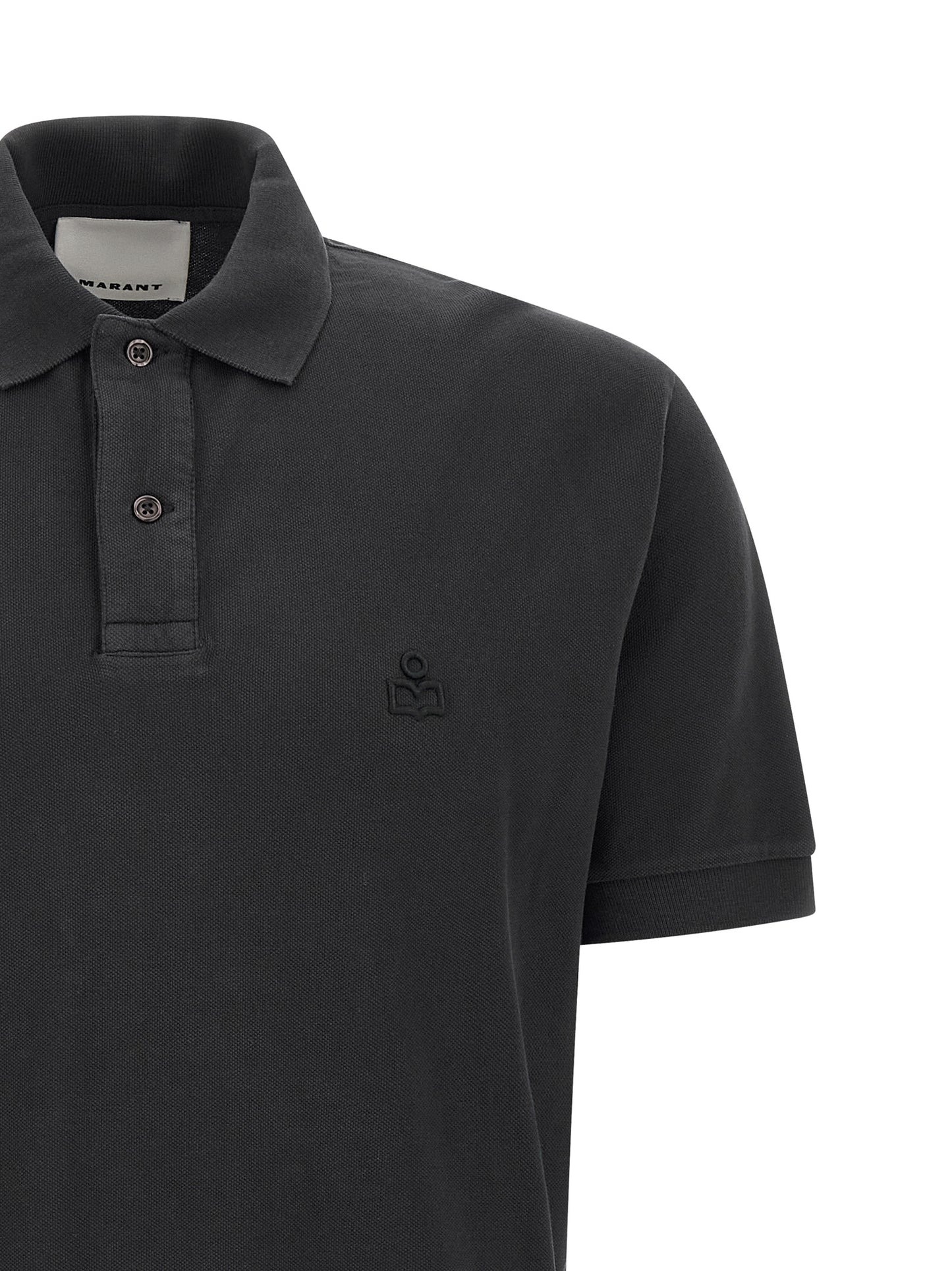 Polo Shirt by Isabel Marant for men in cotton black presents a crisp silhouette, artfully detailed with a crisp and crisp .