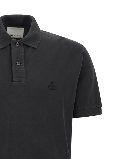 Polo Shirt by Isabel Marant for men in cotton black presents a crisp silhouette, artfully detailed with a crisp and crisp .
