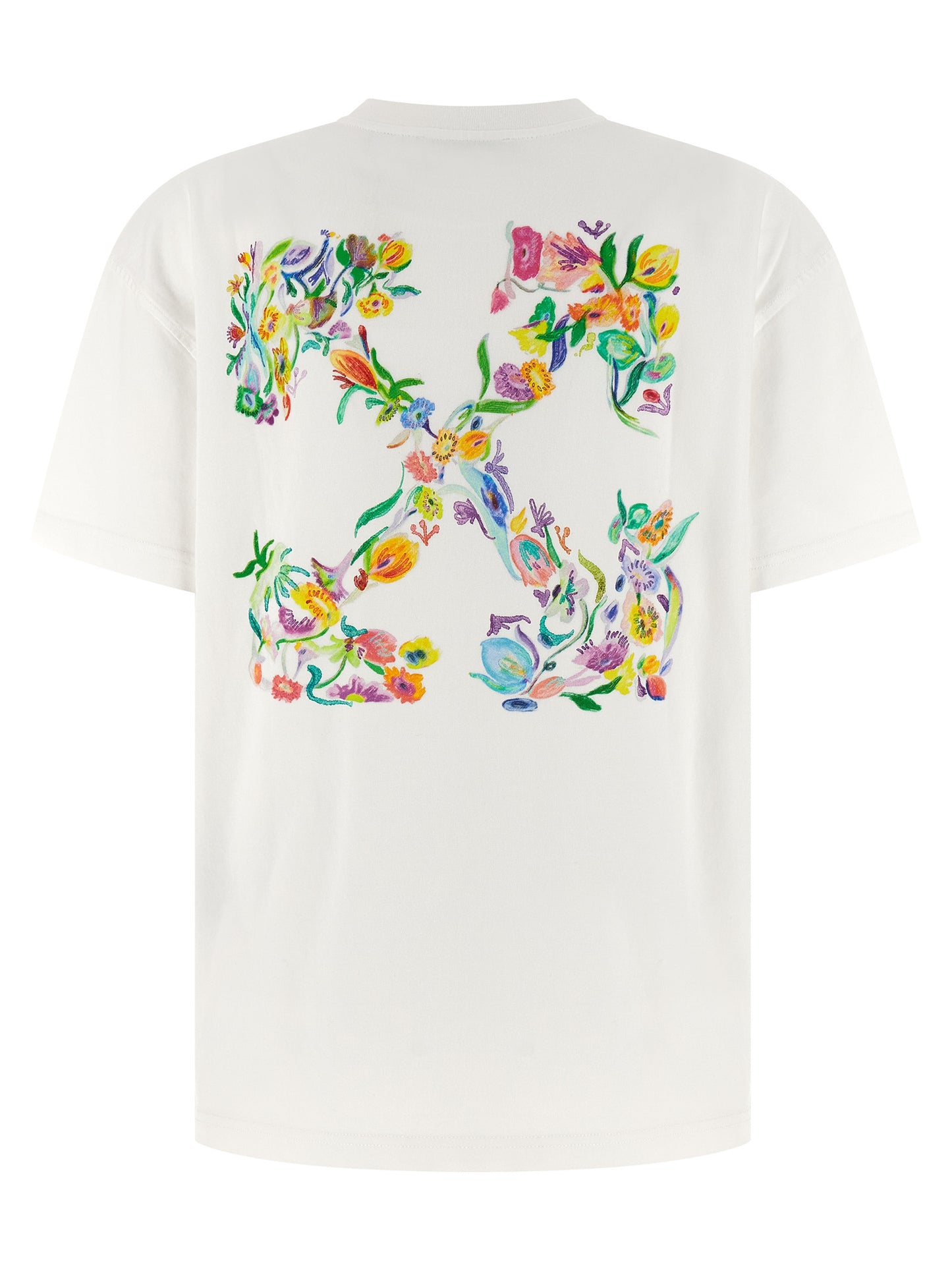 T-Shirt by Off-White for women in cotton white & print showcases a chic silhouette, artfully detailed with a chic crew neckline and for a chic finish.