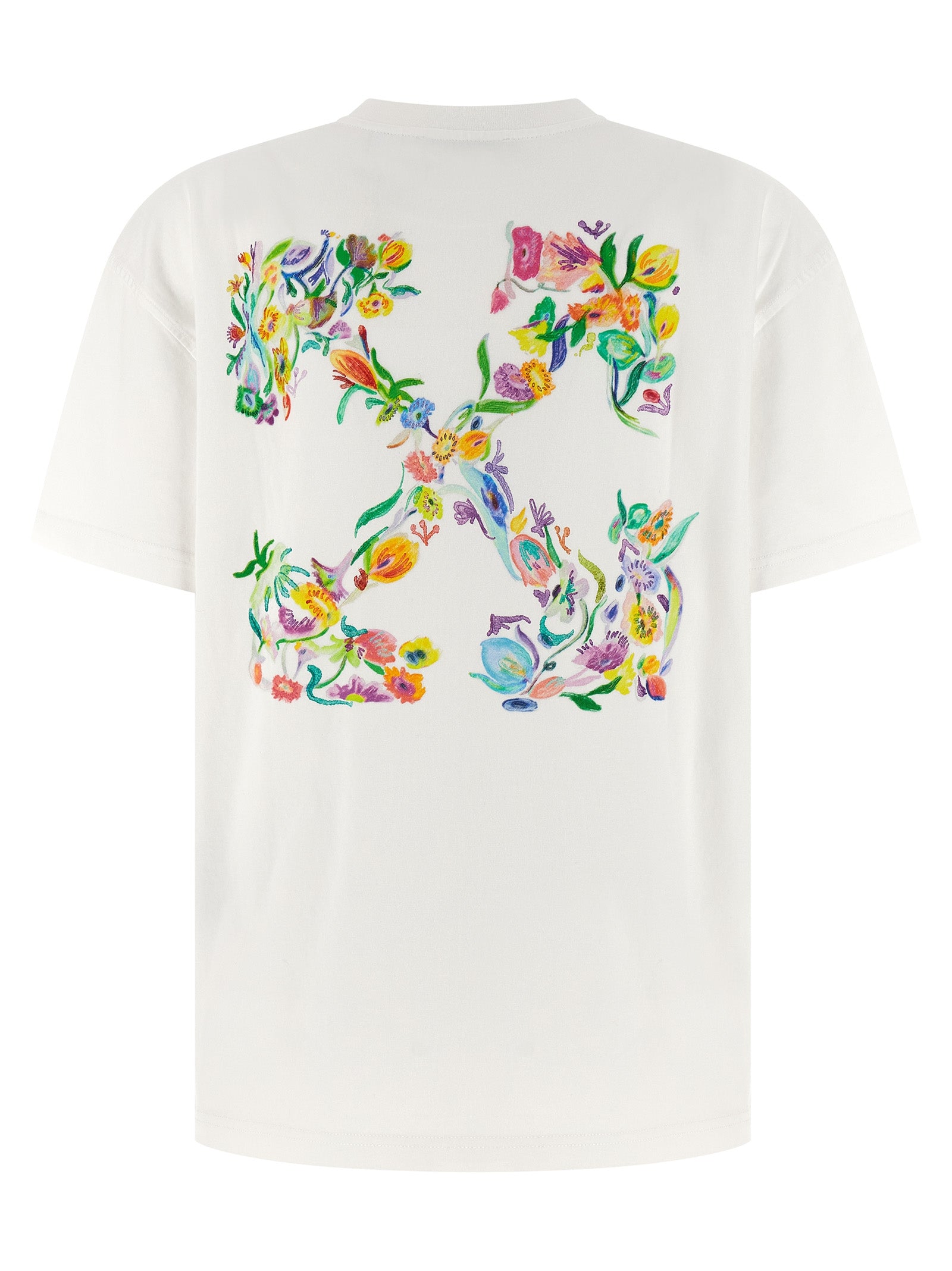 T-Shirt by Off-White for women in cotton white & print showcases a chic silhouette, artfully detailed with a chic crew neckline and for a chic finish.