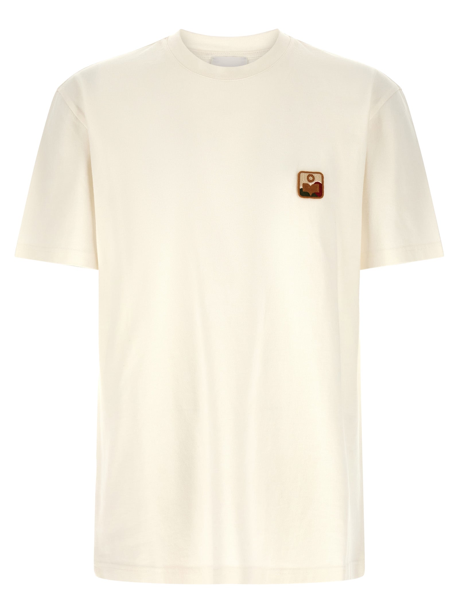 T-Shirt by Isabel Marant for men in denim cotton white showcases a chic silhouette, artfully detailed with a chic crew neckline and short-sleeve for a chic finish.