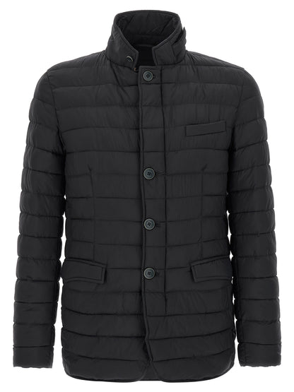Herno Men's Quilted Padded Polyamide Overcoat - Blue