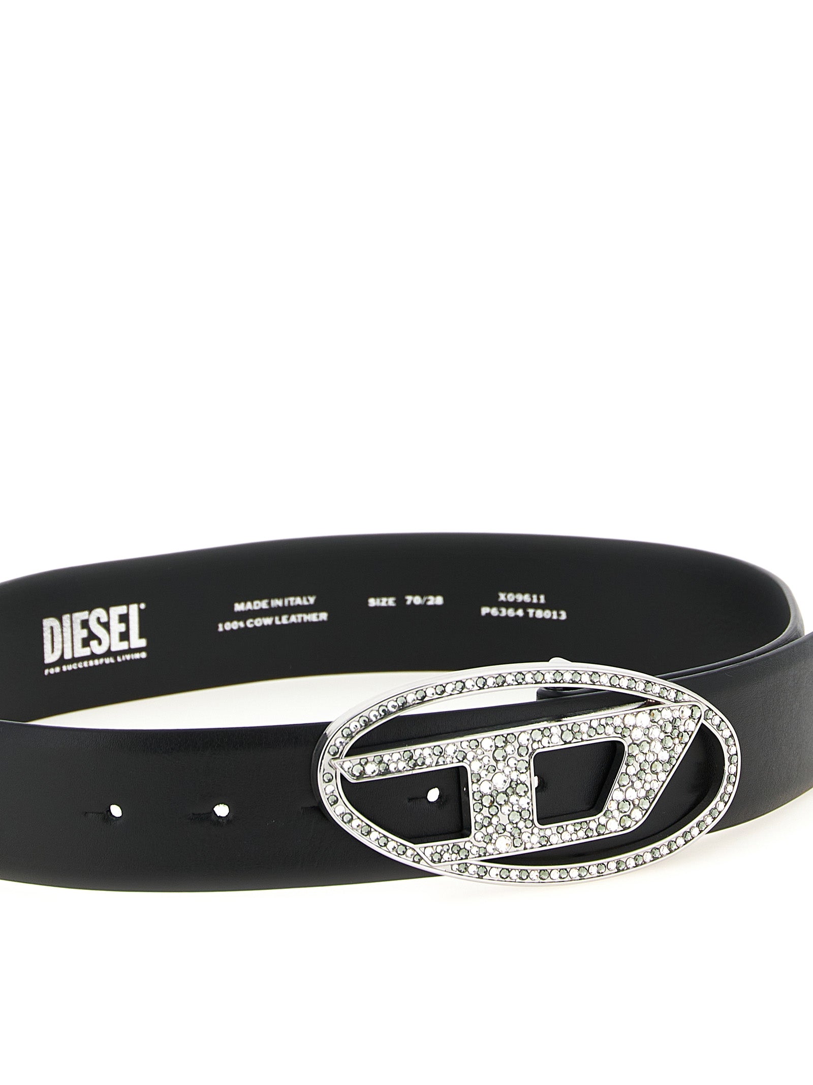 Belt by Diesel for women in leather & metal black features an artisanal silhouette, showcasing the artisanal craftsmanship of the 1 Dr Leather & Metal Belt collection for a artisanal finish.
