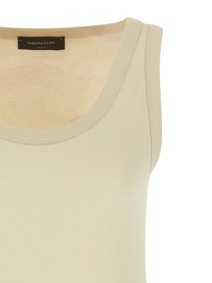 Fabiana Filippi Beige Cotton Tank Tops