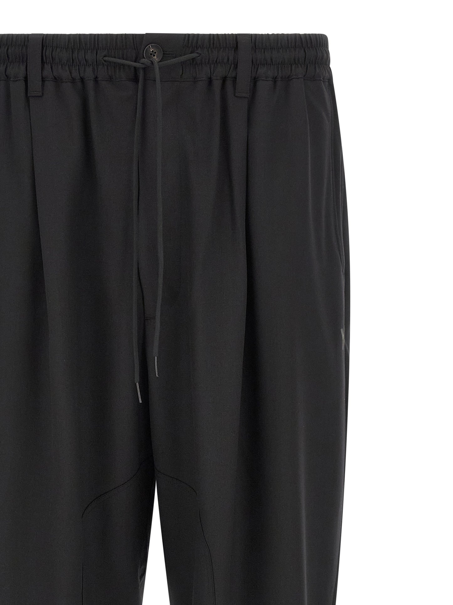 Casual Pants by Y-3 for men in polyester & wool black features a refined silhouette with a refined wide, defined by a and a refined long for a refined finish.
