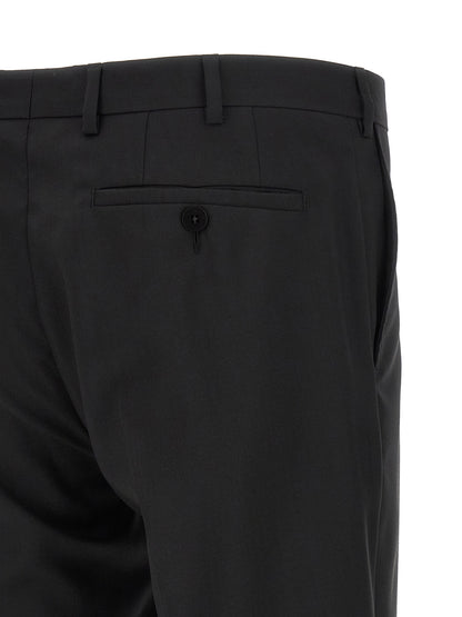 Pant Suit by Pal Zileri for men in wool & viscose black & pearl presents a sharp silhouette, artfully finished with a sharp and a sophisticated for a truly sharp look.