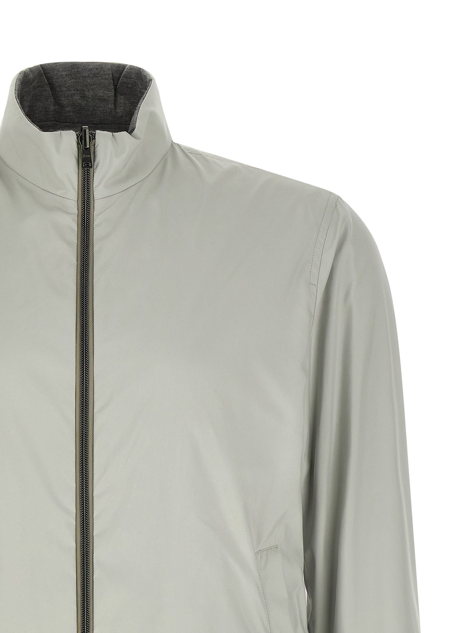 Bomber Jacket by Herno for men in polyester & viscose multicolor presents a effortlessly chic silhouette, showcasing a sophisticated high-neck neckline and premium pockets for a truly effortlessly chic finish.