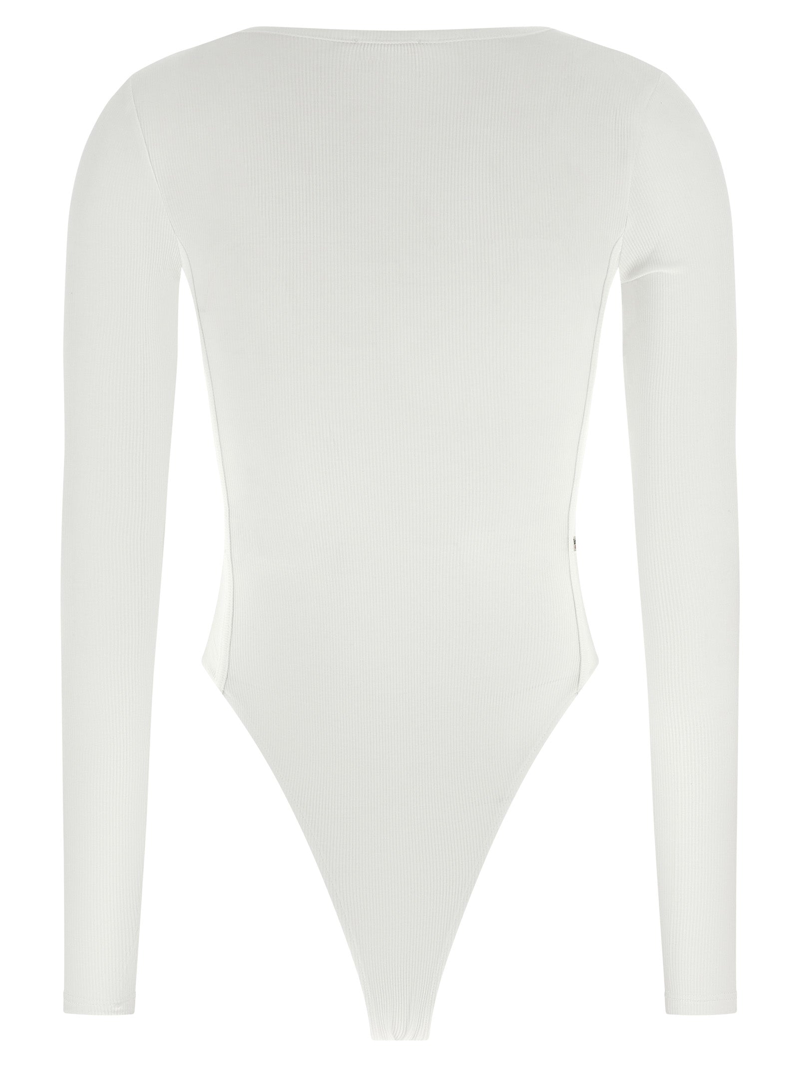 Bodysuit by Diesel for women in stretch viscose white features an provocative silhouette, showcasing a sophisticated round neckline and provocative for a refined, provocative look.