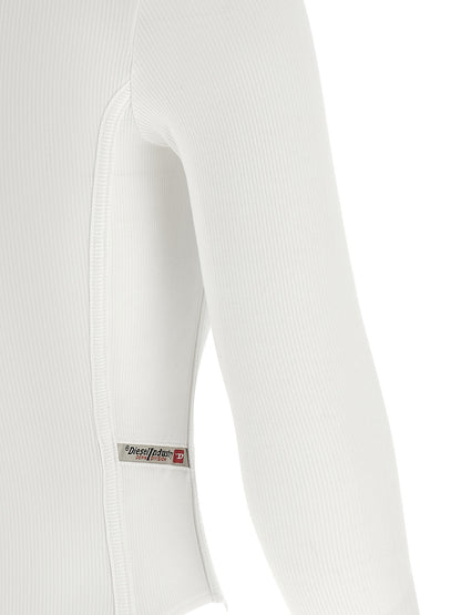 Bodysuit by Diesel for women in stretch viscose white showcases a coveted silhouette, artfully finished with a coveted and for a coveted look.