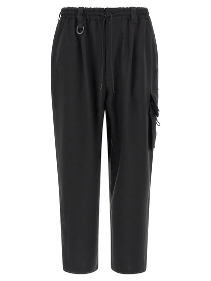 Y-3 Men's Wide Polyester Cargo Pants - Black Signature