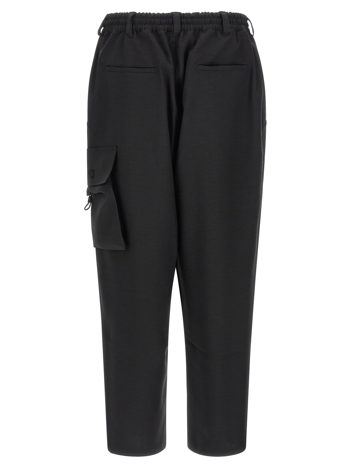 Y-3 Men's Wide Polyester Cargo Pants - Black Signature