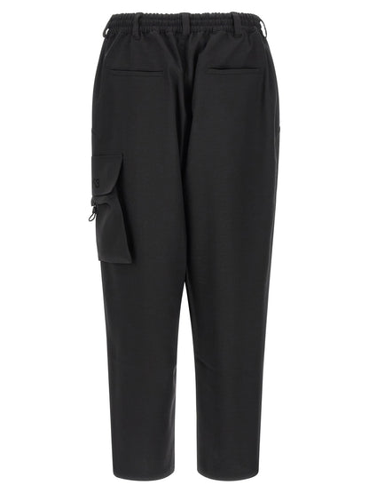 Y-3 Men's Wide Polyester Cargo Pants - Black Signature