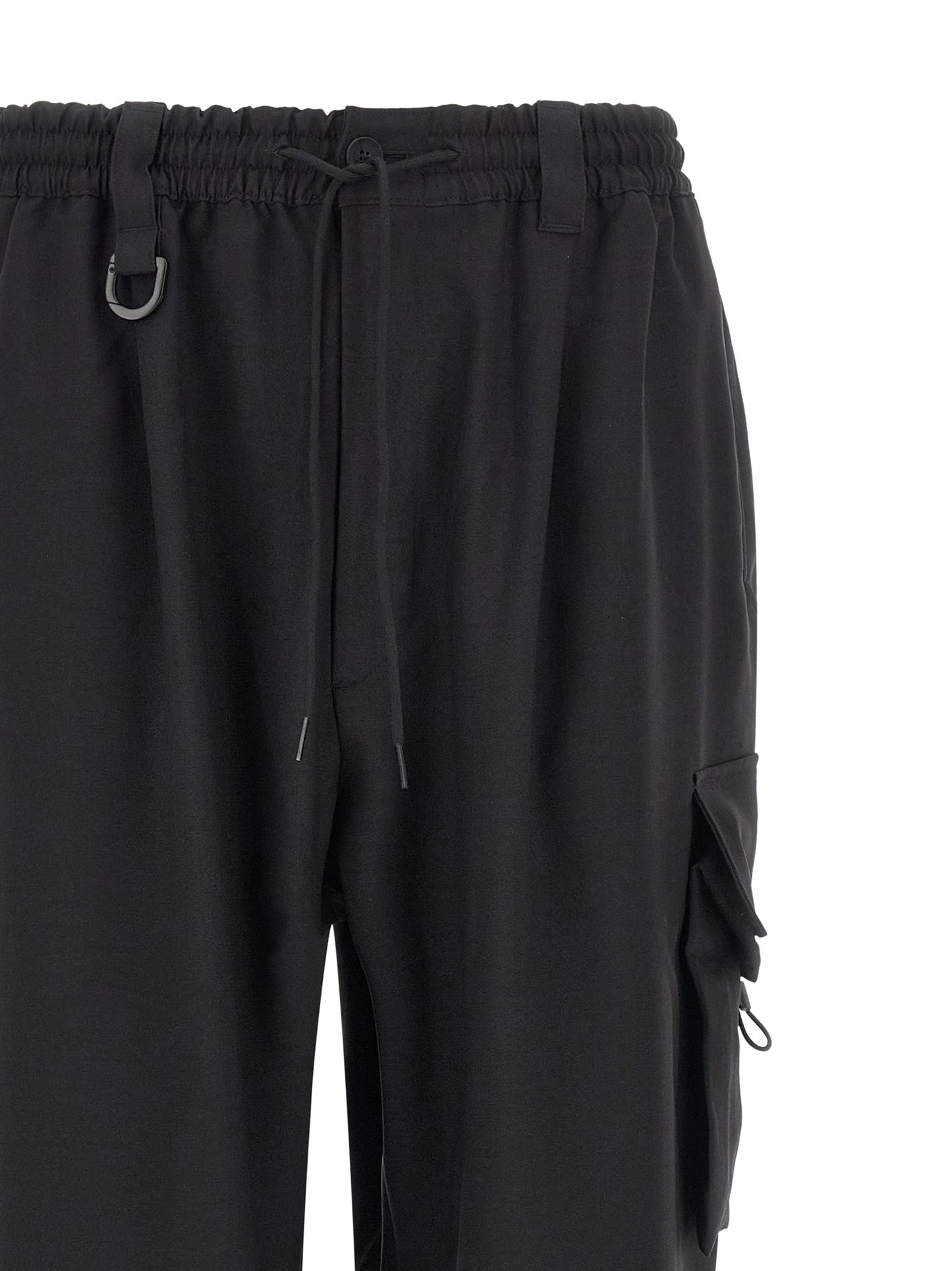 Y-3 Men's Wide Polyester Cargo Pants - Black Signature