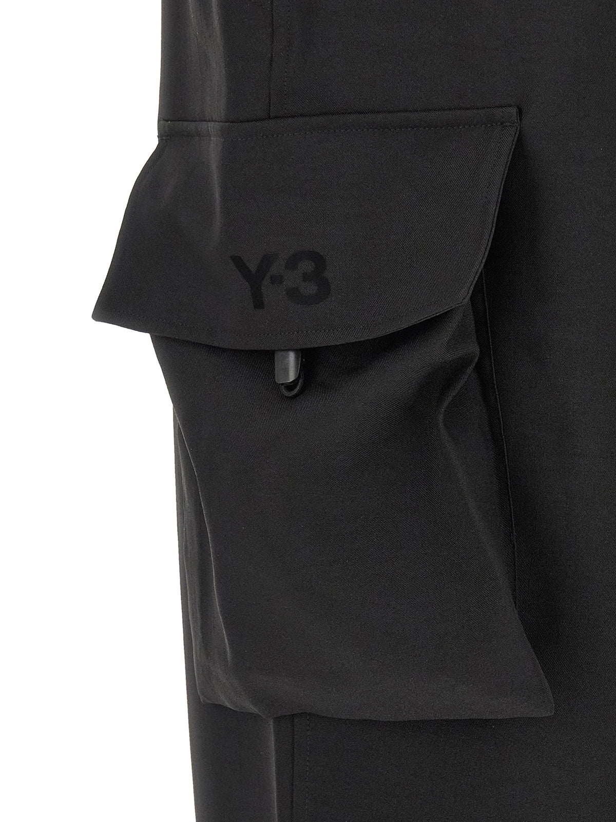 Y-3 Men's Wide Polyester Cargo Pants - Black Signature