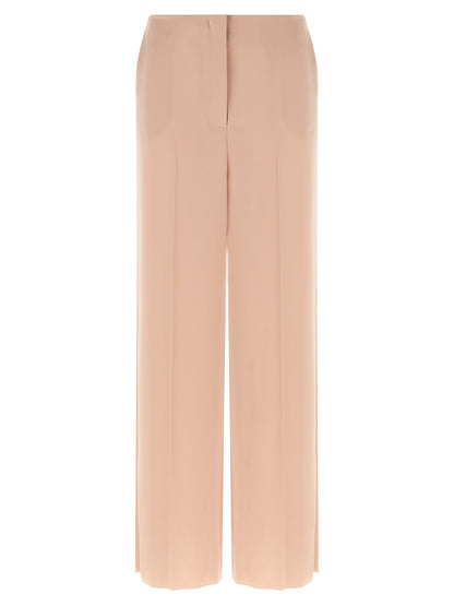 PINKO Women's Wide Polyester Satin Casual Pants - Multicolor Pink