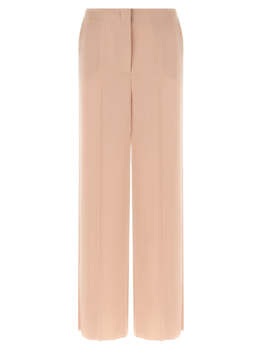 PINKO Women's Wide Polyester Satin Casual Pants - Multicolor Pink