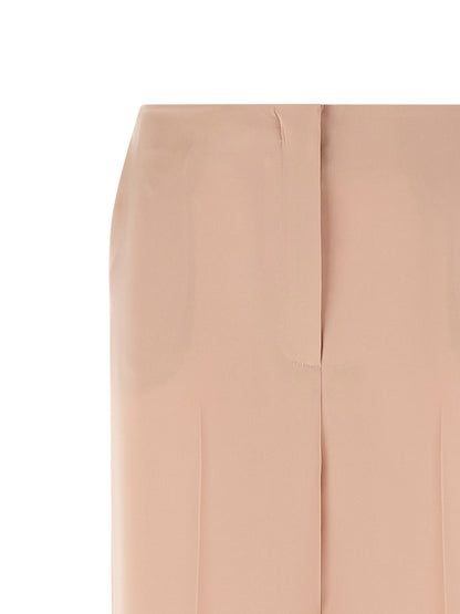 PINKO Women's Wide Polyester Satin Casual Pants - Multicolor Pink
