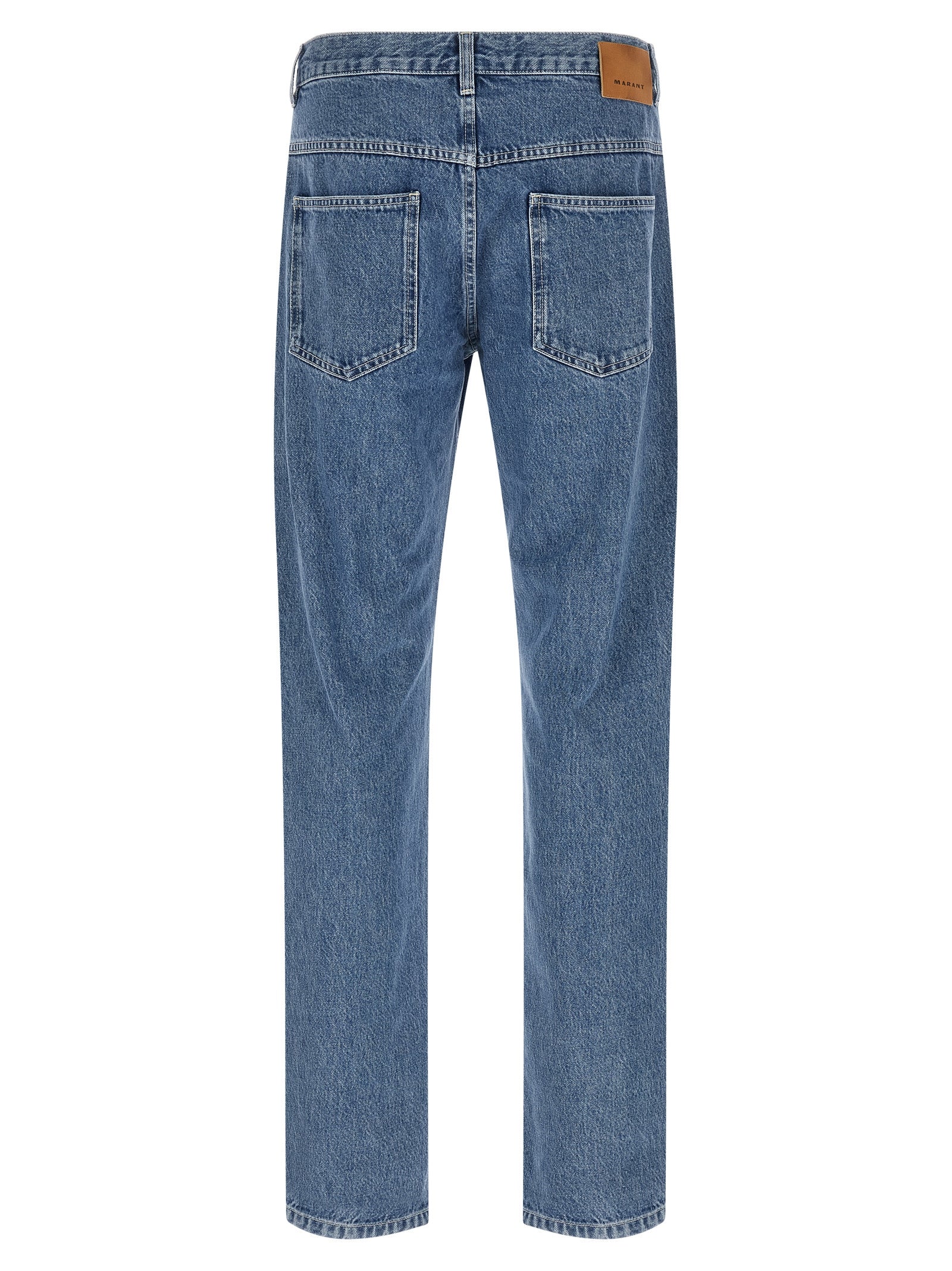 Jeans by Isabel Marant for men in cotton denim blue features a refined silhouette with a refined straight-leg, defined by a and a refined long for a refined finish.