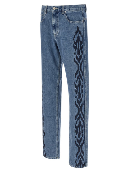 Jeans by Isabel Marant for men in cotton denim blue features an sophisticated and straight-leg with a precise long, creating a sophisticated and sophisticated silhouette.