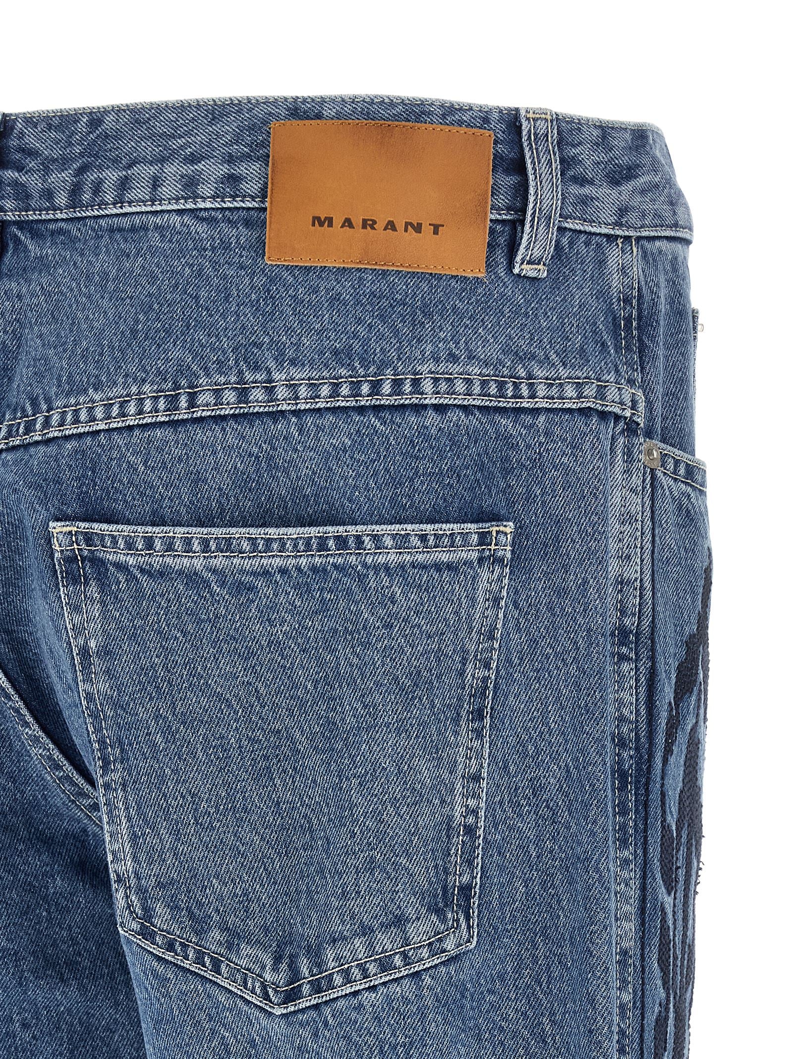 Jeans by Isabel Marant for men in cotton denim blue features an refined tailoring silhouette, showcasing a premium straight-leg with a and long cut for a refined tailoring look.