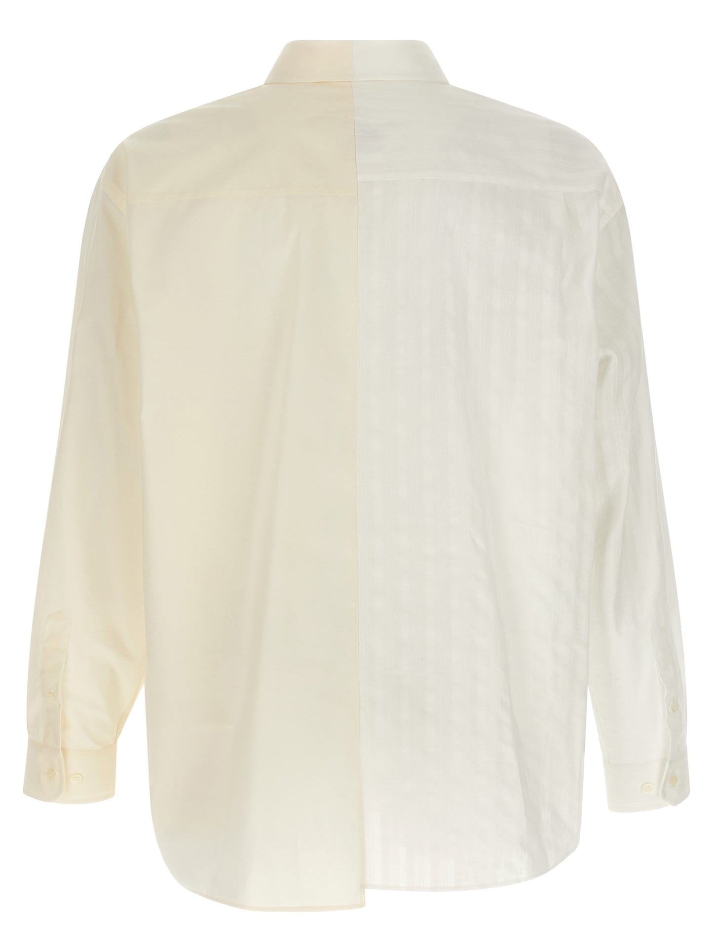 Shirt by MM6 Maison Margiela for men in cotton multicolor, signature, print & striped showcases a sleek silhouette, elegantly detailed with a sleek and for a sleek finish.