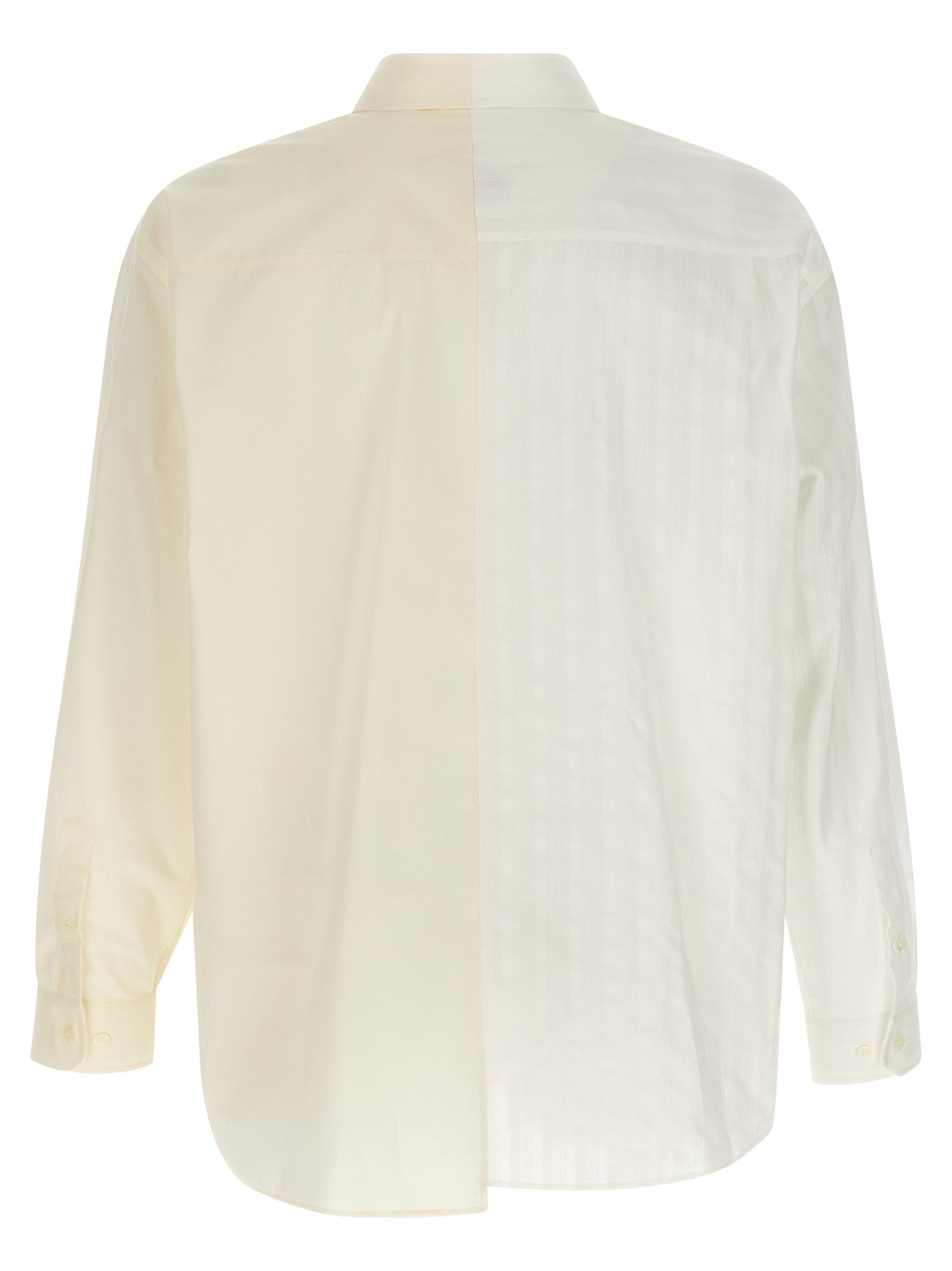 Shirt by MM6 Maison Margiela for men in cotton multicolor, signature, print & striped showcases a sleek silhouette, elegantly detailed with a sleek and for a sleek finish.