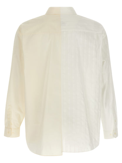 Shirt by MM6 Maison Margiela for men in cotton multicolor, signature, print & striped showcases a sleek silhouette, elegantly detailed with a sleek and for a sleek finish.