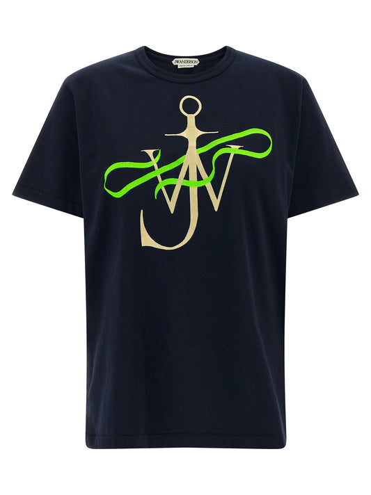 T-Shirt by J.W.Anderson for women in cotton black showcases a dramatic silhouette, elegantly detailed with a dramatic crew neckline and short-sleeve for a truly dramatic finish.
