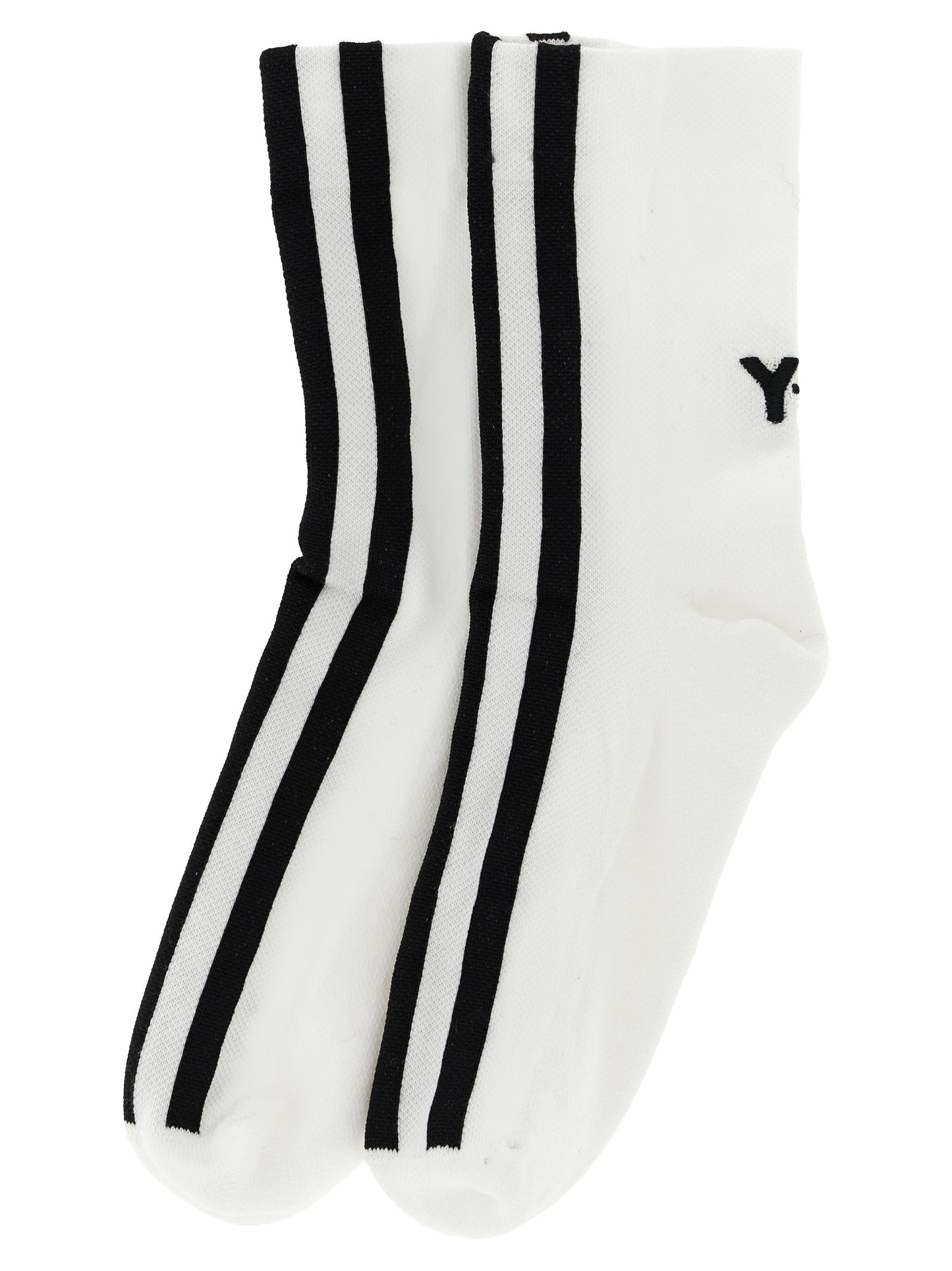 These Socks by Y-3 for unisex in stretch poly cotton bicolour, black, white & striped present a utilitarian silhouette from the Unisex Stretch Poly Cotton Socks collection, offering a utilitarian fit and refined aesthetic.
