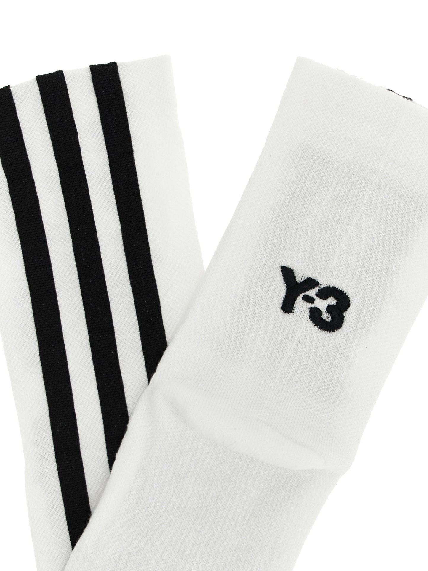 Socks by Y-3 for unisex in stretch poly cotton bicolour, black, white & striped presents a perennial silhouette, artfully capturing the refined essence of the perennial Unisex Stretch Poly Cotton Socks design with a perennial finish.