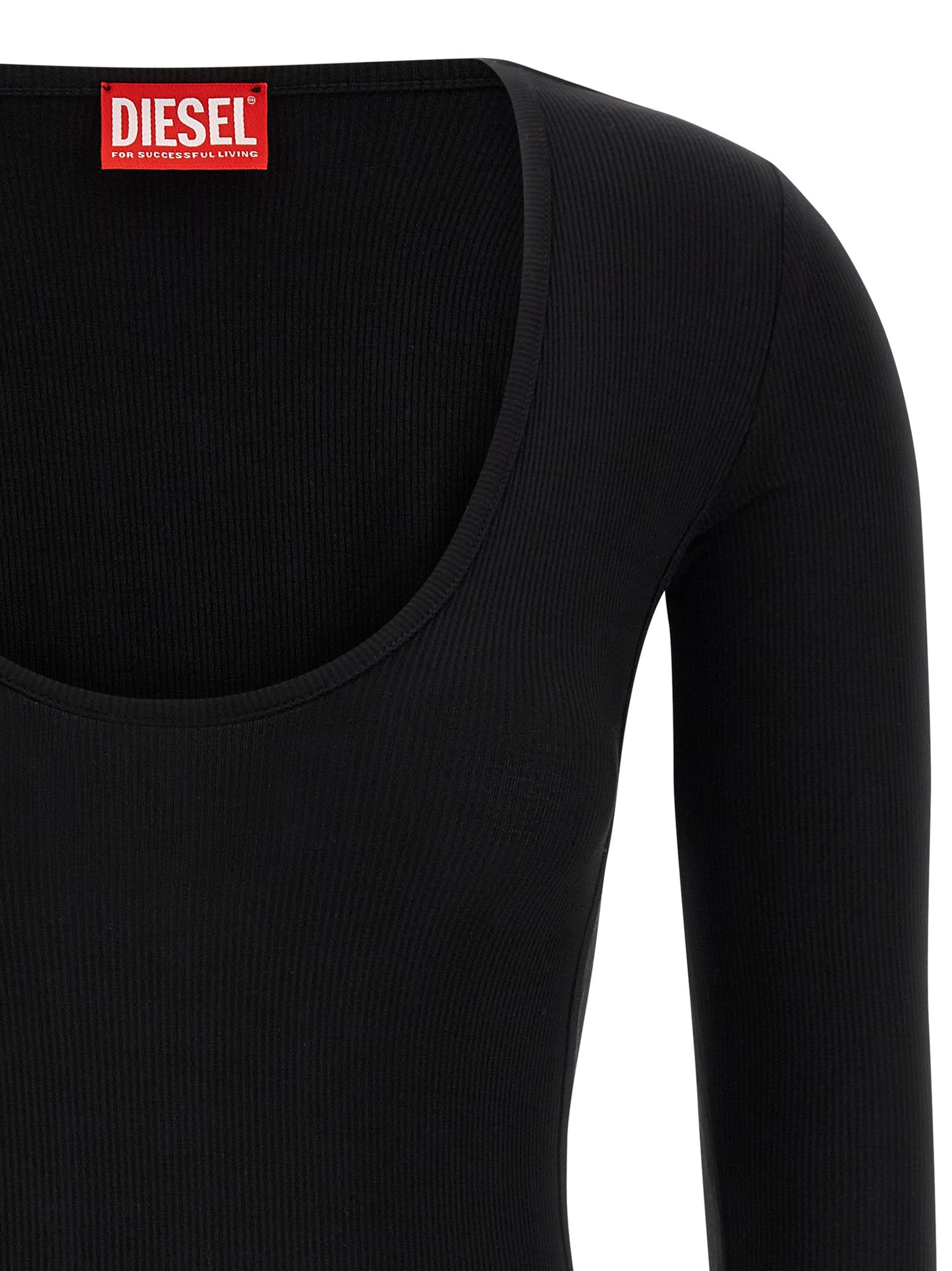 Bodysuit by Diesel for women in stretch viscose black features a exclusive silhouette, artfully finished with a exclusive round neckline and for a exclusive look.