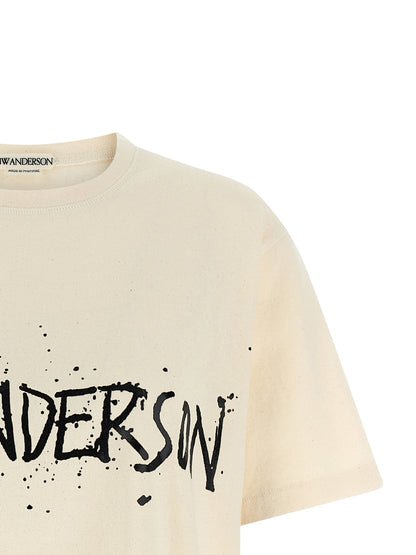 T-Shirt by J.W.Anderson for women in cotton beige features an edgy silhouette, meticulously detailed with a sophisticated and crew neckline for a truly edgy finish.