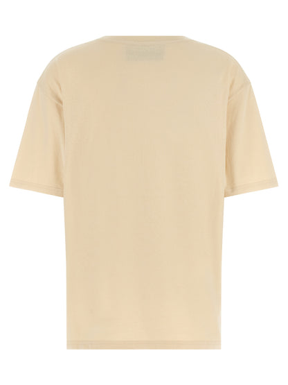 T-Shirt by Valentino Garavani for women in cotton beige, patterned & jacquard features a plush silhouette, showcasing a sophisticated crew neckline and for a truly plush finish.