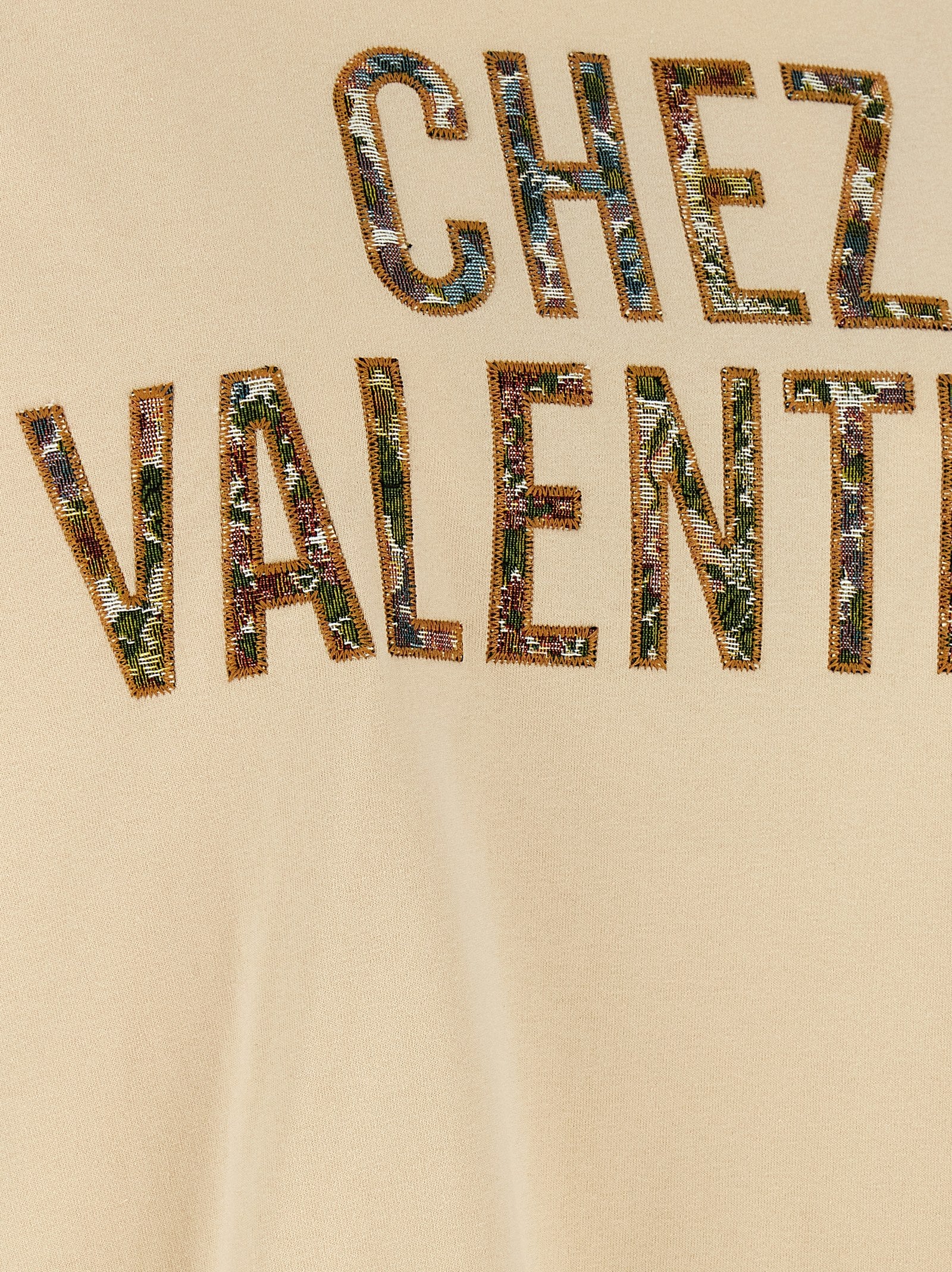 T-Shirt by Valentino Garavani for women in cotton beige, patterned & jacquard showcases a fashionable silhouette, elegantly detailed with a fashionable and for a sophisticated, high-fashion look.