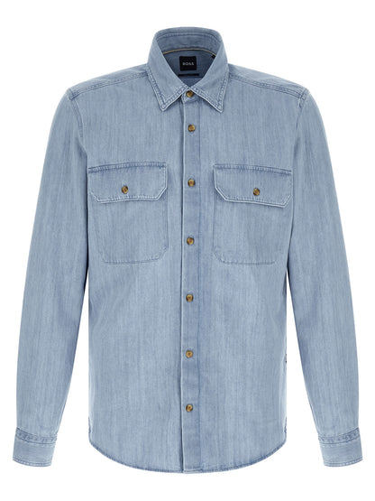 Hugo Boss Men's Denim Cotton Shirt - Light Blue