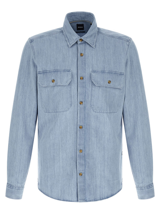 Hugo Boss Men's Denim Cotton Shirt - Light Blue