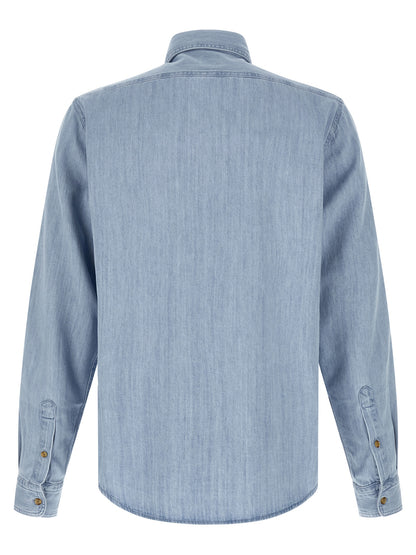 Hugo Boss Men's Denim Cotton Shirt - Light Blue
