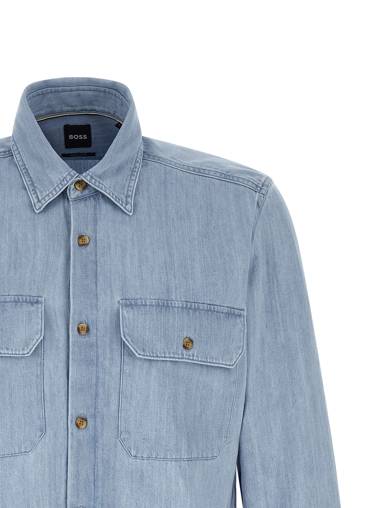 Hugo Boss Men's Denim Cotton Shirt - Light Blue