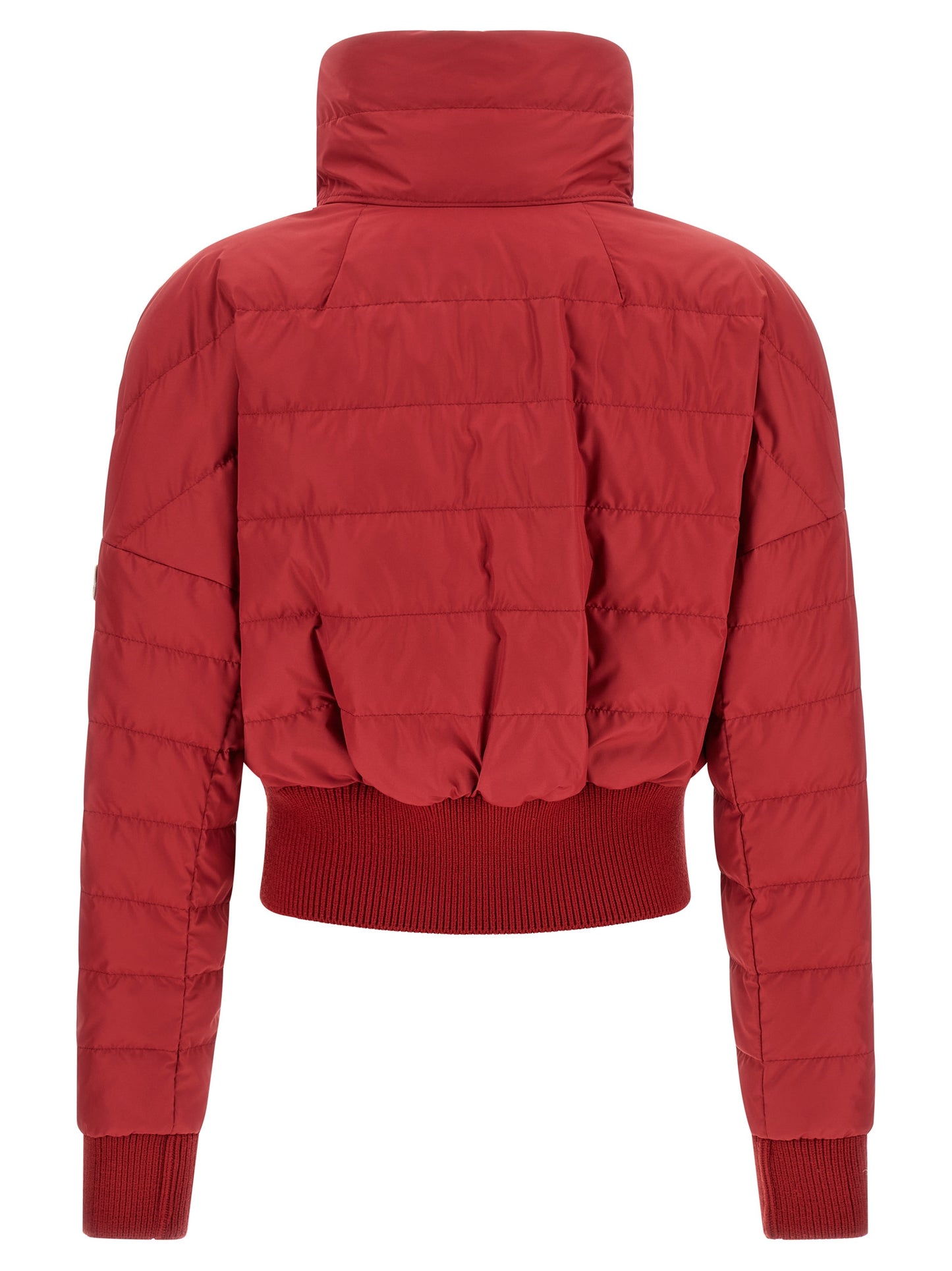 Puffer Jacket by Rick Owens for women in polyester & goose-down multicolor & red features a city-ready silhouette, detailed with insulated and a city-ready .