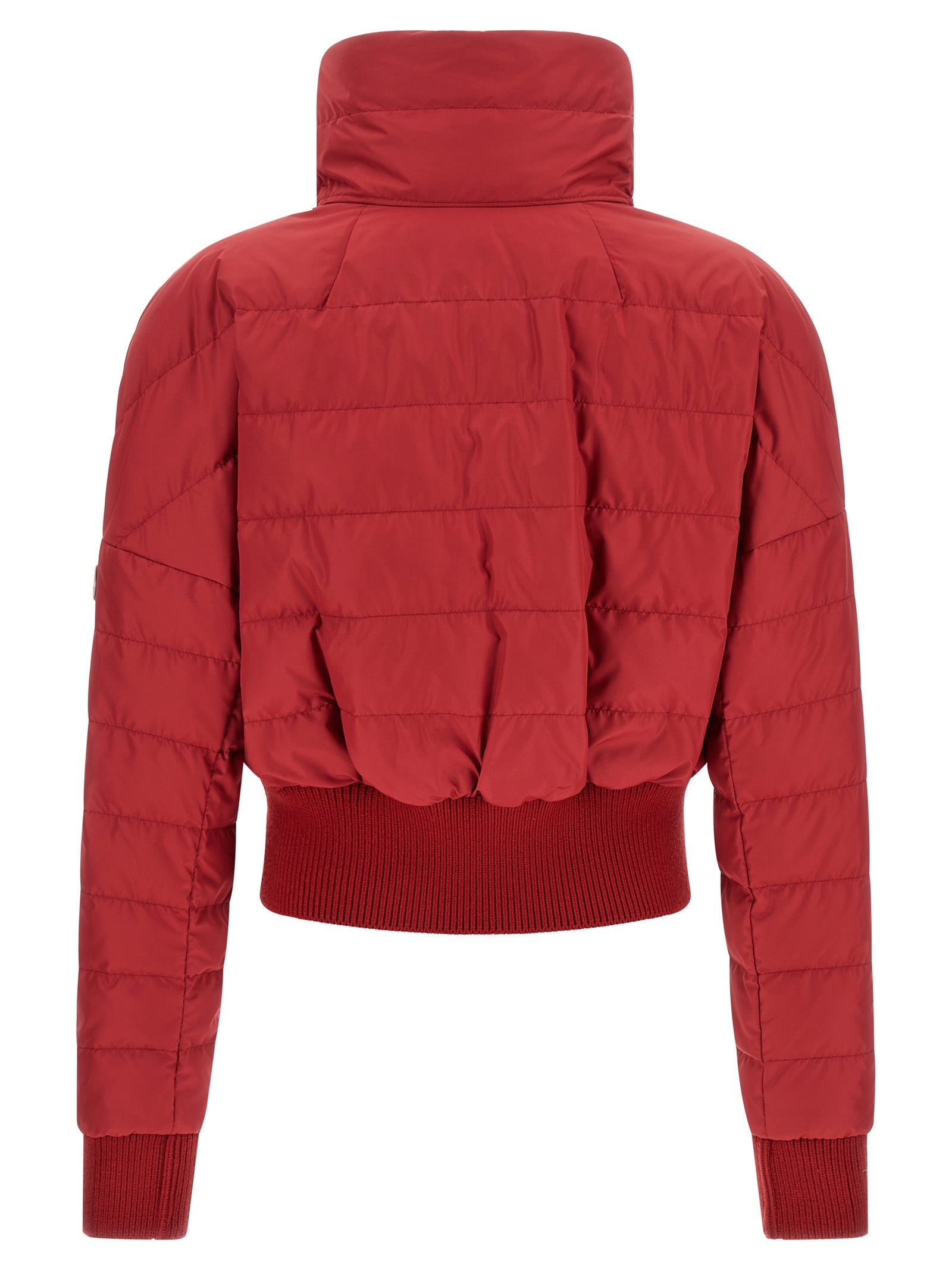 Puffer Jacket by Rick Owens for women in polyester & goose-down multicolor & red features a city-ready silhouette, detailed with insulated and a city-ready .