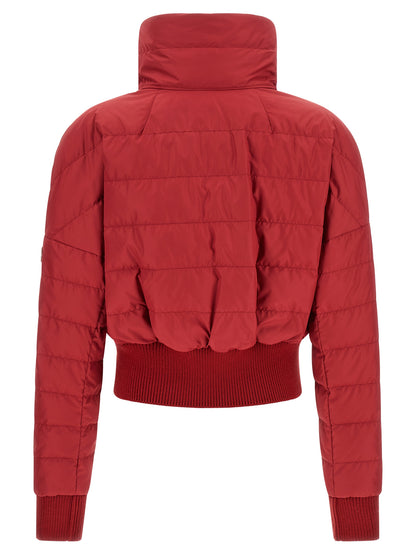 Puffer Jacket by Rick Owens for women in polyester & goose-down multicolor & red features a city-ready silhouette, detailed with insulated and a city-ready .