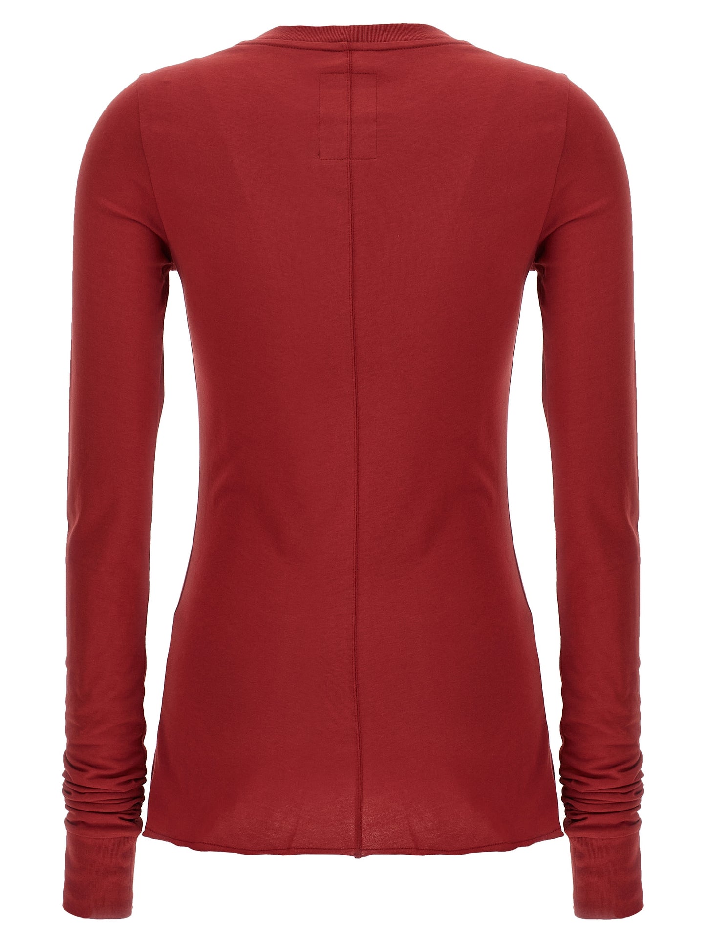 Activewear T-Shirt by Rick Owens for women in cotton multicolor & red presents a kinetic silhouette, showcasing the kinetic and crew neckline alongside functional for a premium, athletic look.