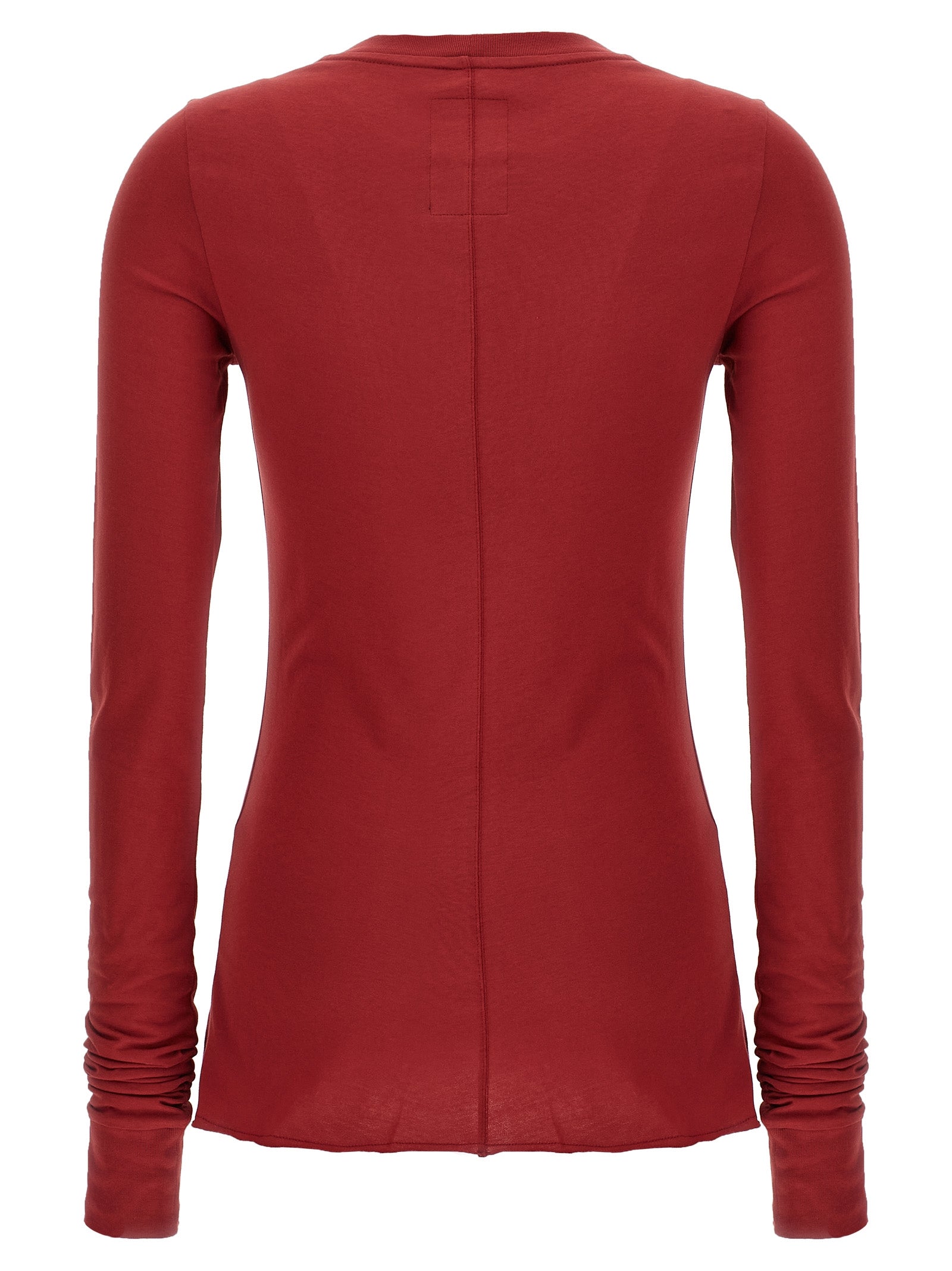 Activewear T-Shirt by Rick Owens for women in cotton multicolor & red presents a kinetic silhouette, showcasing the kinetic and crew neckline alongside functional for a premium, athletic look.