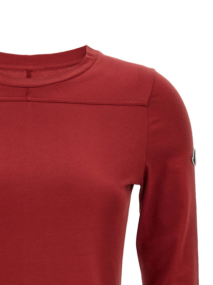 Activewear T-Shirt by Rick Owens for women in cotton multicolor & red features an contemporary design with , a length, and a contemporary crew neckline.