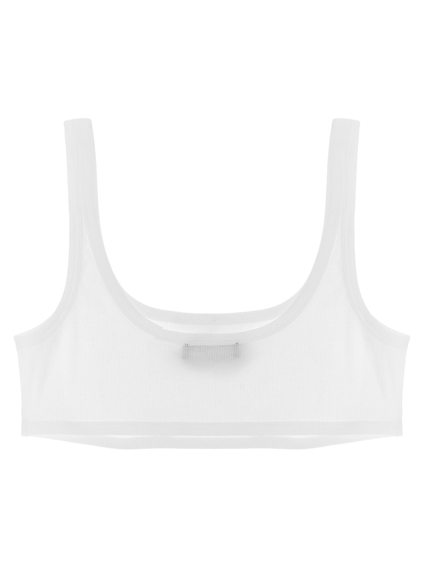 Bra by Versace for women in stretch cotton white features a sultry design from the Women's Stretch Cotton Bra collection, offering a sultry fit and sophisticated support for an elegant silhouette.
