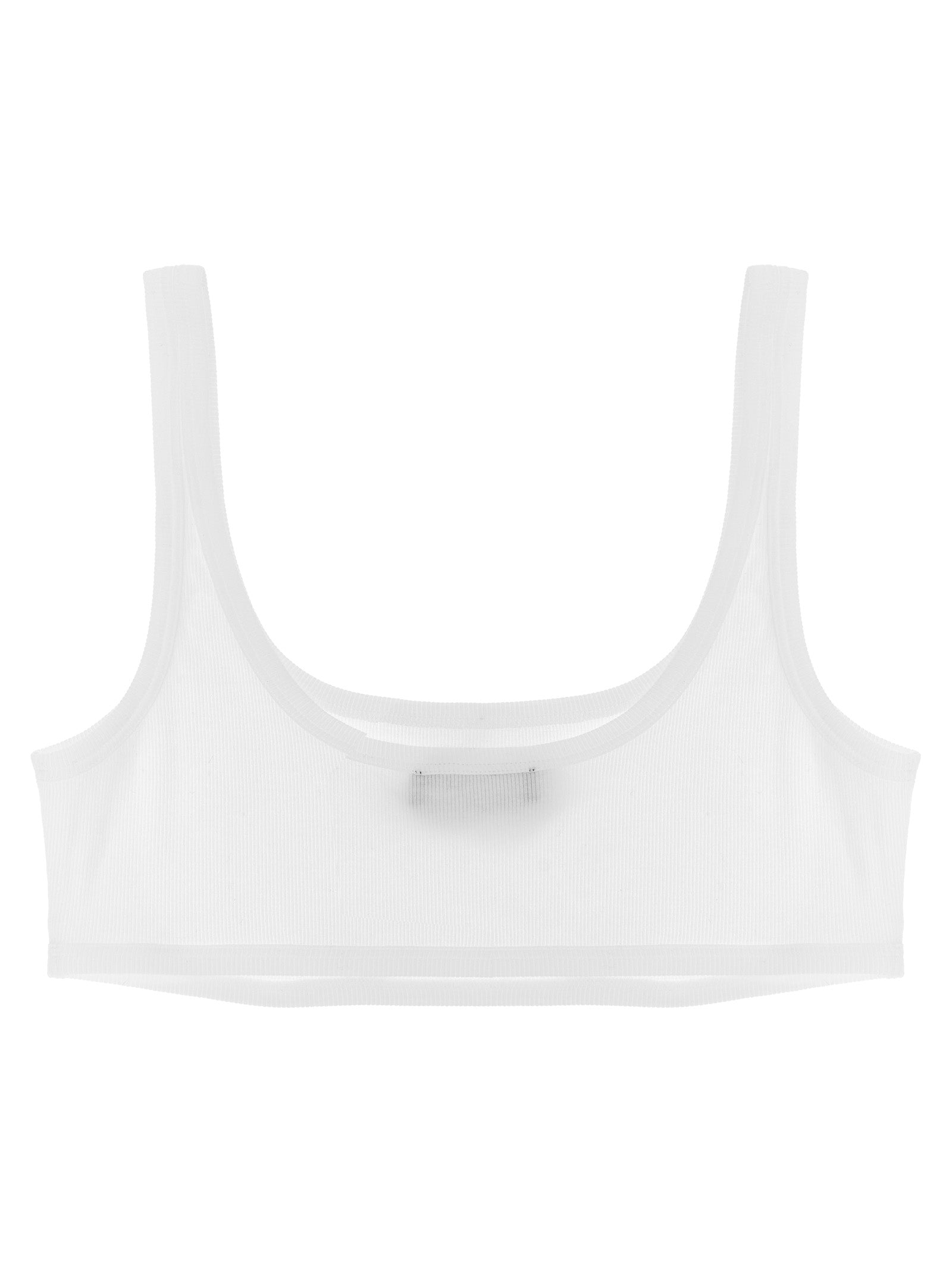 Bra by Versace for women in stretch cotton white features a sultry design from the Women's Stretch Cotton Bra collection, offering a sultry fit and sophisticated support for an elegant silhouette.