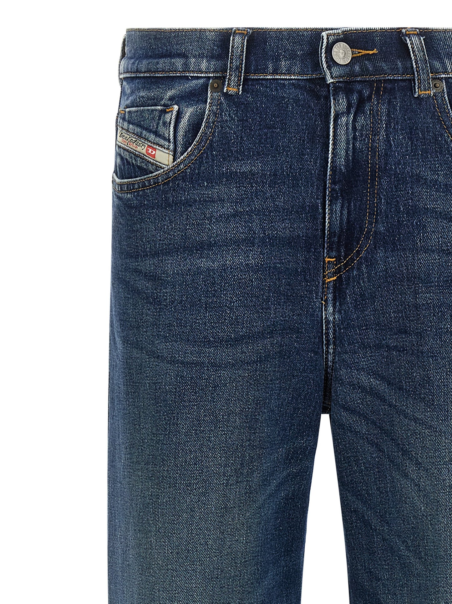 Jeans by Diesel for women in stretch denim cotton blue & signature features a refined silhouette with a refined flared & wide, defined by a mid rise and a refined long for a refined finish.