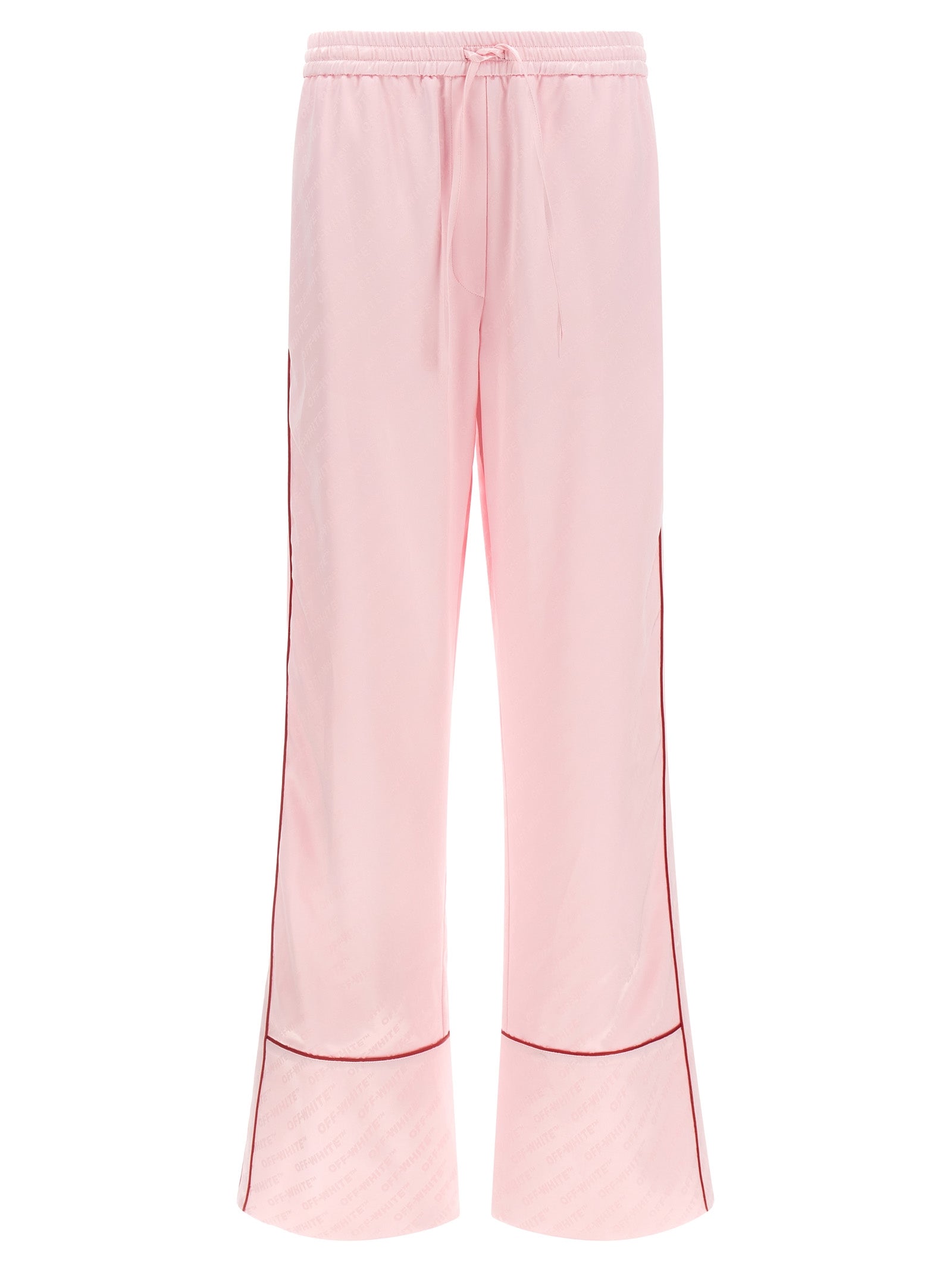 Casual Pants by Off-White for women in satin polyester & viscose multicolor, pink, white & jacquard features an sophisticated and straight & wide with a precise long, creating a sophisticated and sophisticated silhouette.