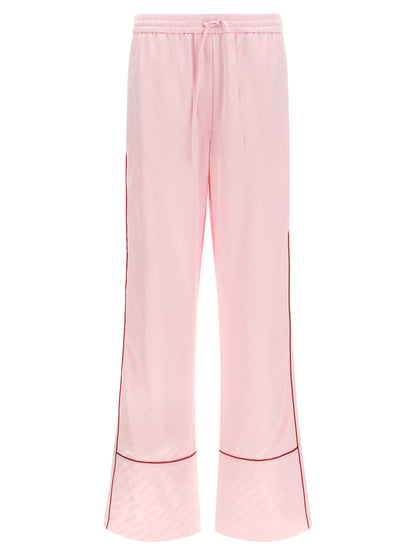 Casual Pants by Off-White for women in satin polyester & viscose multicolor, pink, white & jacquard features an sophisticated and straight & wide with a precise long, creating a sophisticated and sophisticated silhouette.