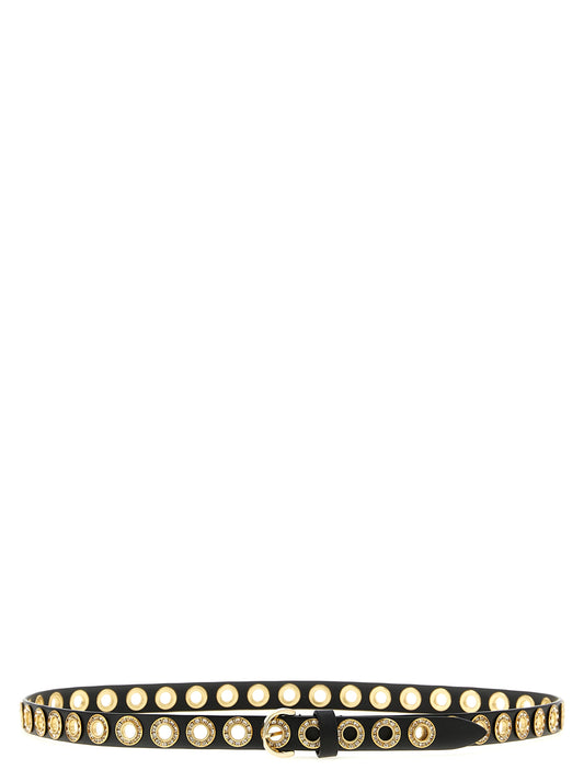 Belt by PINKO for women in polyethylene polyurethane leather black features a artisanal-chic design, artfully capturing the essence of the Polyethylene Polyurethane leather Belt with a artisanal-chic finish.